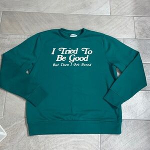 Old Navy Holiday Graphic Sweatshirt “I Tried to Be Good”, Men’s Lg
